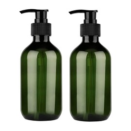 Pump Bottle Dispenser, Yebeauty 10oz/300ml Empty Plastic Shower Refillable Dispenser Soap Shampoo Pump Dispenser Containers with Pump Multipurpose for Cosmetic Kitchen Bathroom, 2-Pack Green