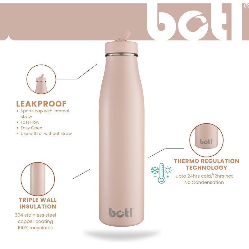 BOTL Evolution Stainless Steel, BPA/BPS Free, Insulated and Leakproof Straw