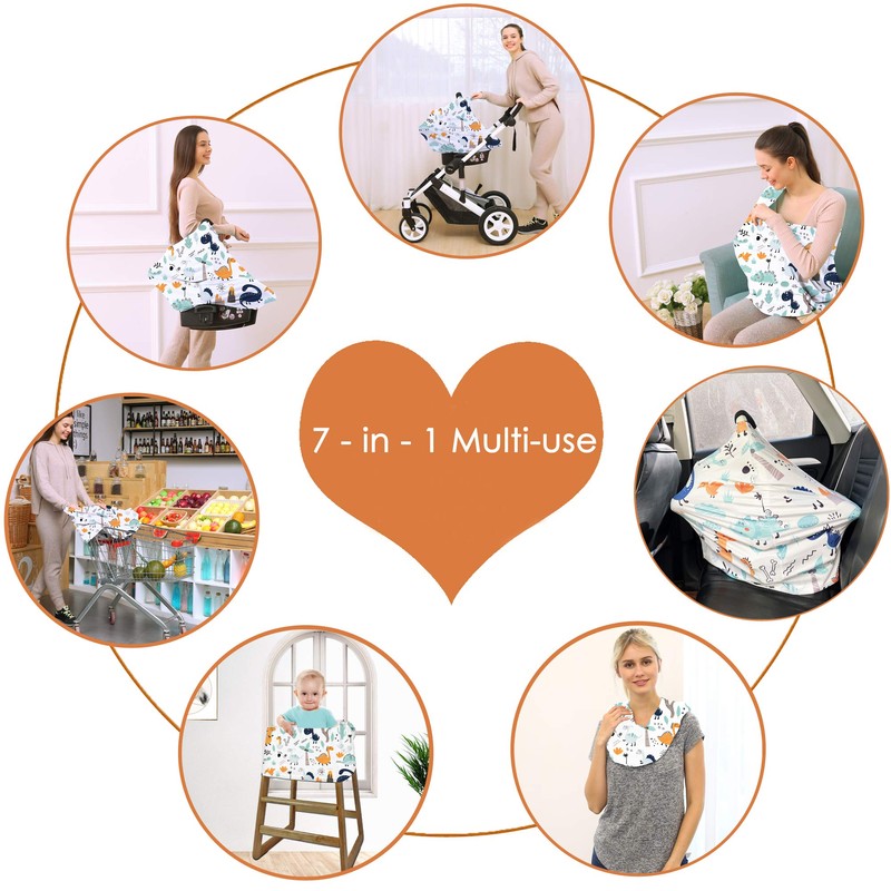 Multi-use Carseat Canopy Cover - Breathable Breastfeeding Covers, Car Seat