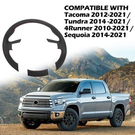 VKGUG Microfiber Leather Hand Sewn Steering Wheel Cover Compatible with Toyota Tacoma 2012-2021 Tundra Sequoia 2014-2021 4Runner 2010-2021 DIY Steering Wheel Protector On Wrap