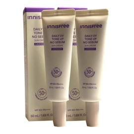 Innisfree Daily UV Tone Up No-Sebum Sun Cream Lavender 50ml x 2 / 이니스프리 데일리 유브이 톤업 노세범 선크림 라벤더 50ml x2개