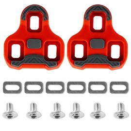 MOAZIFI Bicycle Cleats Compatible with Look Keo Bike Pedal, 3-Hole Grip Blade 2 Max Carbon Classic Cleats (Red 9°), Bicycle Cleats Shoe Plate Set, for Road Biking, Cycling Racing, Competition Cycling