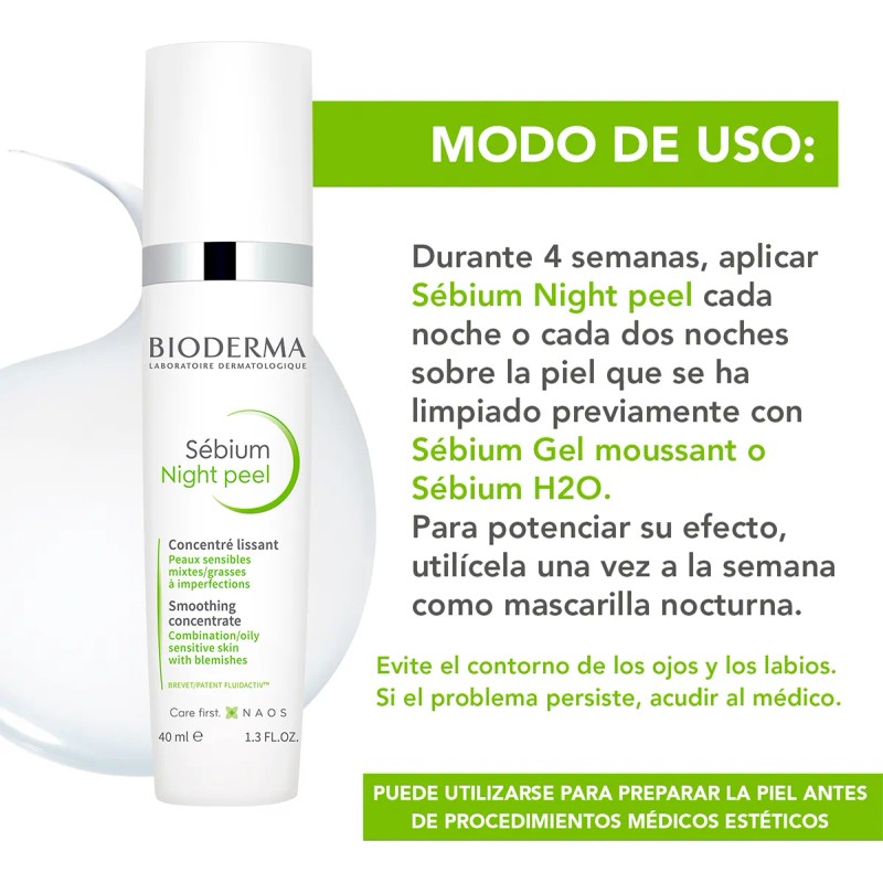 Bioderma Sébium Night Peel, Peeling De Alta Tolerancia, 40ml Mixta