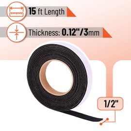 UNCO- Smoker Gasket, 15 Ft, 1/2" X1/8", Grill Gasket, Heat Gasket, Smoker Heat Tape, Smoker Gasket Sealer High Temp, Kettle Grill Gasket, BBQ Gasket, High Temperature Gasket Smoker, 4th of July