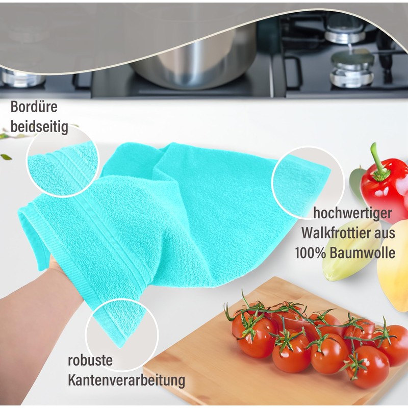 Lashuma Linz Terry Tea Towels for Hands, Set of 4,