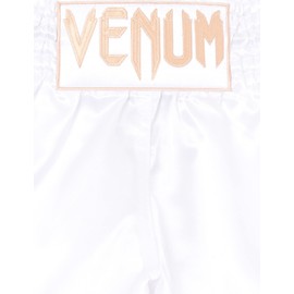 VENUM Muay Thai Trunks MUAY THAI SHORTS CLASSIC (White x Gold) //Kick Pants Boxing Trunks Sportswear Martial Arts (L), white/gold