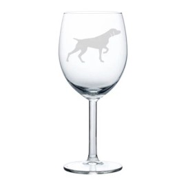 MIP German Shorthaired Pointer Dog Stemmed / Stemless Wine Glass - 10oz Stemmed
