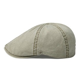 VOBOOM Cotton Flat Cap Cabbie Hat Gatsby Ivy Cap Irish Hunting Hat Newsboy (Washed Khaki)