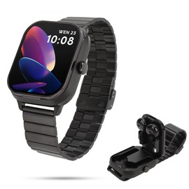 NFC Smart Watch with Earbuds for Android & iOS, 2.01Inch HD Touchscreen, 2 in 1 Wireless Bluetooth5.3 Earphone Smart Watch Support Step Counting Fitness Tracker (Black with Steel Strap)