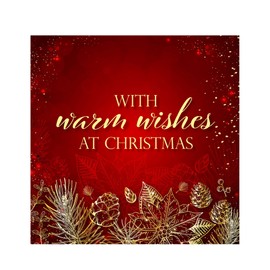 Christmas cards pack - Christmas Wishes, 10 Christmas cards 2024 with 10 white envelopes - Designed, printed and hand-packed in the UK, by Just Cards Direct
