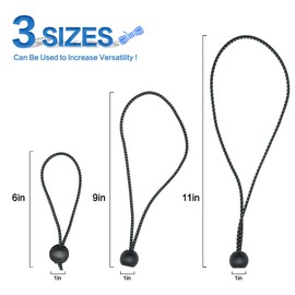 Axelord Ball Bungee Cord，11-Inch, 25 Pack