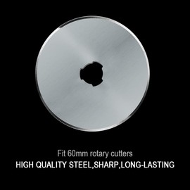 HEADLEY TOOLS 60mm Rotary Cutter Blades 10 Pack Fits Olfa, Fiskars, Replacement Rotary Blade for Arts Crafts Quilting Scrapbooking Sewing, Sharp and Durable