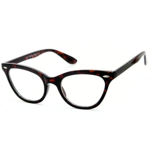 AStyles Vintage Inspired Half Tinted Frame Clear Lens Cat Eye Glasses