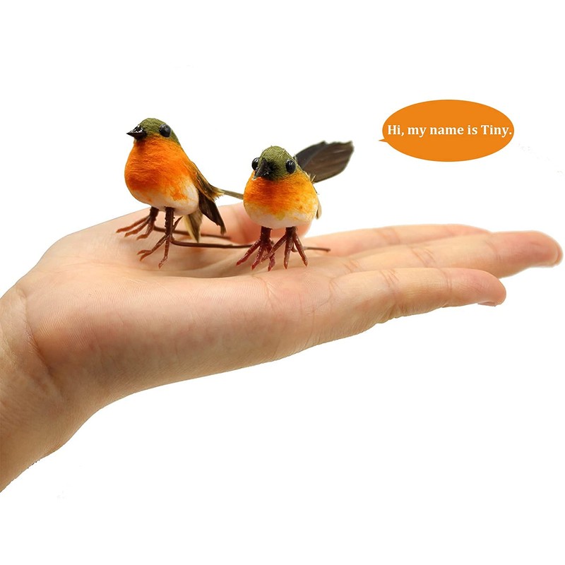 Yolococa 10PCS Robin Bird Christmas Tree Decoration Craft Very Cute