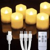 Actpe 充電式LED電気キャンドルライト 無炎点滅 ホームディナー装飾 クリスマス 結婚式 誕生日パーティー お祝い ハロウィン ティーライト