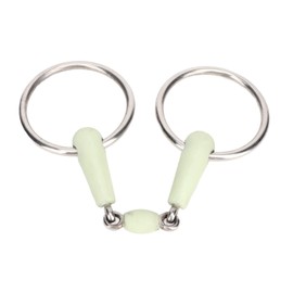 BAOFUYA Horse Mouth Bit, Stainless Steel Ring Middle Rubber Apple Flavour Horse Mouth Bit Rust Resistance Loose Ring for Controling The Horse's Activities