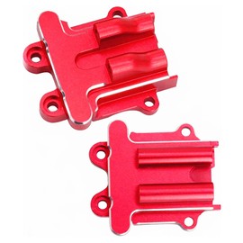 Aluminum Front & Rear Diff Cover Set Upgrade Parts for ARRMA 1/18 Granite Grom Mega 380 Brushed 4x4 Monster Truck RTR,Replacement of Parts ARA320749（Red）