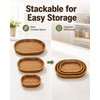 Woven Bread Basket, 3 Pack Wicker Fruit Baskets Rattan Bread