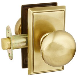 Providence Door Set with Round Brass Knobs Passage in Antique Brass. Doorsets.