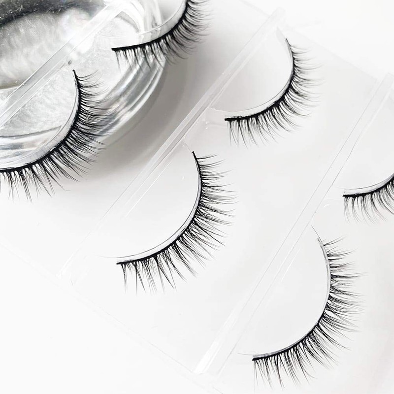 Musegetes 3D False Eyelashes, Popular, Natural Black Base, Soft Core,