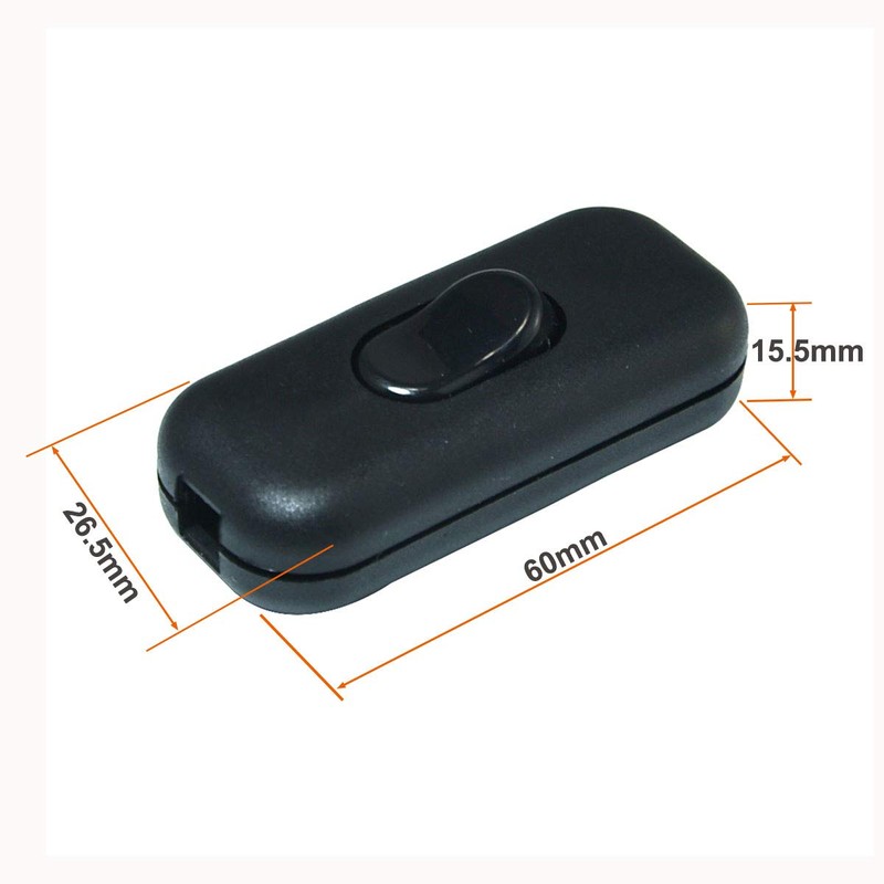 Inline Cord Switch AC 250V 6A On-Off DPST Control Rocker