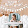 Elegant White Themed Birthday Decoration Set, White Pre-Strung 3D Felt