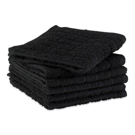 DII Cotton Terry Windowpane Dish Cloths, Machine Washable and Ultra Absorbent Kitchen Bar Towels