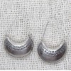 Sterling Silver Large Crescent Boho Statement Earrings, Handmade Half Moon
