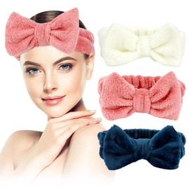 Easter Gifts Skin Care Headband Makeup Headbands Spa Headbands For Women Hair Cute Headbands For Skincare Bow Headband Hairbands For Women'S Hair Headband For Washing Face Makeup Accessories (Pink+Green+White)