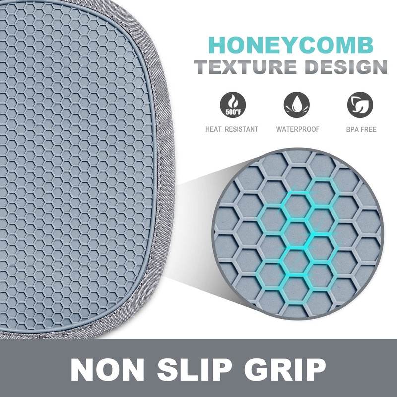 2-Pack Silicone Pot Holders for Kitchen Heat Resistant up to