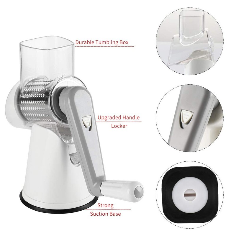 Ourokhome Cheese Grater Vegetable Slicer - Rotary Round Drum Grater