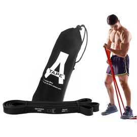 A-TAPE Iron Strength Resistance Super Loop Band for Workout Exercise, Fitness, Pull Up, Gym for Men & Women (41 inch) with 1 Year Replacement Warranty (Black)