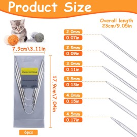 Noviatrix 18-Piece Knitting Needles Set, Circular Knitting Needle Set, Stainless Steel Knitting Needles, Size (2/2.5/3/3.5/4/4.5 cm), for Knitting Sweaters, Scarves, Gloves