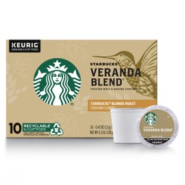 Starbucks Blonde Roast K-Cup Coffee Pods — Veranda Blend for Keurig Brewers — 1 box (10 pods)