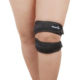 Wonder Care Knee Brace with Silicon Gel Strips for Knee Pain, Gel Patella Knee Strap for Workout, Sports, Arthritis, ACL, MCL, Meniscus Tear Patellar Tendon Support Strap Men Women(4, Black)