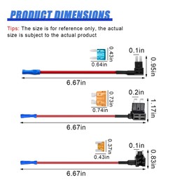 ZIMISI 10PCS Fuse Tap Kit, 12V Car Add-a-Circuit Fuse Adapters, 3 Types Car ATR Blade Adapter Include Mini Micro2 Standard, Adapter Connector for Vehicles Trucks Boats (Multicolor)