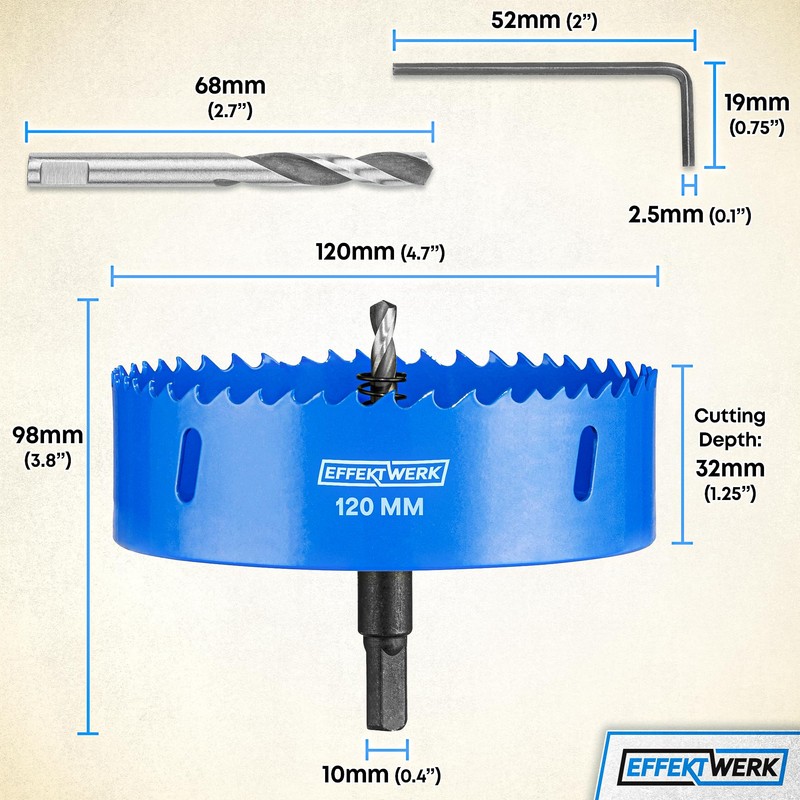 EffektWerk - Hole Saw Drill Bit - 120 mm -