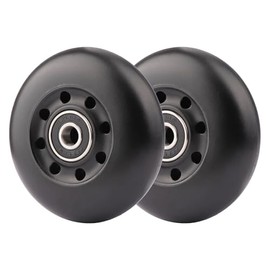 Juego de 2 Ruedas de Repuesto para Patinete de Poliuretano de 76 mm y 90 A, Compatible con Razor RipStik Classic Air, DLX G Ripsurf (Negro)