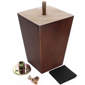 cSeao 4-Pack 3 Inches Wood Furniture Legs, Couch Legs, Sofa Legs, Mid Century, with 5/16 inch Bolts for Couch Ottoman Loveseat Coffee Table Cabinet