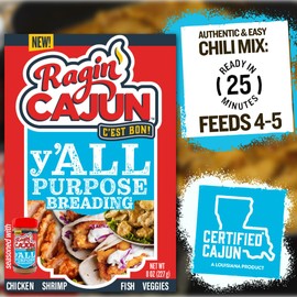 Ragin' Cajun y'ALL Purpose Breading Mix (Pack of 1) - Bold Flavors - Simple Quick and Easy - Great on Everything