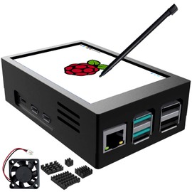 CUQI Raspberry Pi Display, 3.5 Inch Touchscreen with Raspberry Pi 5 Case, 480 x 320 TFT LCD 60 FPS Monitor with Mini Fan and Heatsink for Raspberry Pi