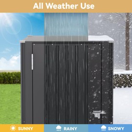 Greesum 55'' Metal Storage Shed, 22 Cuft Storaged Cabinet with Lockable Door, Functional Tool Organization Cabinets Without Shelves, for Home, Backyard, Patio, Garage, Lawn, Black