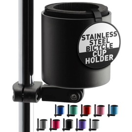 Kroozie Deluxe Bicycle Cup Holder - The Ultimate Bike & Scooter Cup Holder for Handlebars, Cruiser, Electric & Exercise Bikes, Treadmills, and More