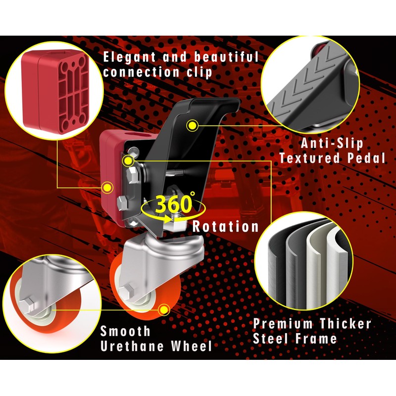 VIWOOP Front Wheels Upgrade Kit for Milwaukee Packout System -