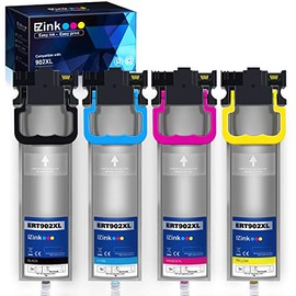 E-Z Ink (TM) Remanufactured Ink Pack Replacement for Epson 902 T902 High Yield to use with Workforce WF-C5210, WF-C5290, WF-C5710, WF-C5790 (Black, Cyan, Magenta, Yellow, 4 Pack