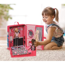Badger Basket Home & Go Dollhouse Playset Travel & Storage Case with Pop-up Bed for 12 inch Fashion Dolls