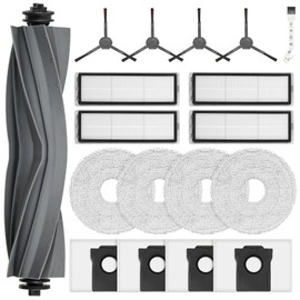 Bisenkud 18 St1ck Zubeh?r f1r Dreame L10s Plus Saugroboter, Ersatzteile mit 1 Hauptb1rste 4 Staubbeutel 4 Wischpad 4 HEPA Filter 4 Seitenb1rste 1 Reinigungsb1rste