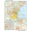 Boston, Massachusetts Wall Map, Small - 11.25" x 14.5" Laminated