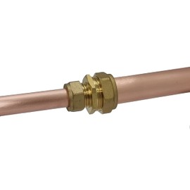 Pipestation® 22mm - 15mm Brass Compression Reducer - 1 Pack | Reducing Coupler Pipe Connectors for Copper Pipe
