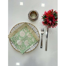 4 Pc Cotton Cloth Napkins Hand Block Print Hand Made Size 18x18 Inch Printed Home Decor Indian Eco Friendly Mix Lot Dinner Napkins for Christmas